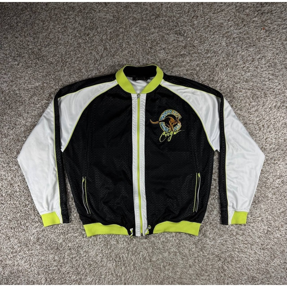 COOGI Australia Kangaroo Embroidered Track Jacket Men's XXL Y2K Black White